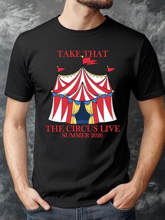 Joanne Tops - Concert Graphic T-Shirt Big Top Circus Event Red Tent Carnival T Shirt